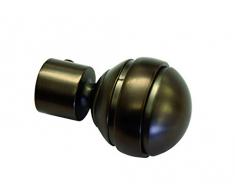GARDINIA Endknöpfe für Gardinenstangen, 2 x Endstück Kugel, Serie Chicago, Metall, Bronze, Durchmesser 20 mm