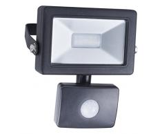 Smartwares 10.040.02 LED Wandstrahler m. Bewegungsmelder schwarz flach, Aluminium, 8.5 x 14.7 x 15 cm