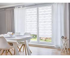 K-home Klemmfix Doppelrollo Welle ohne Bohren - Weiß 70 cm x 200 cm (B x L)