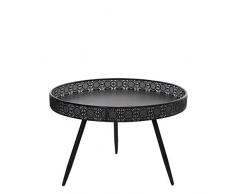 MICA Decorations Orientalisch Tisch, Metal, Schwarz, H 45 cm x D 70 cm