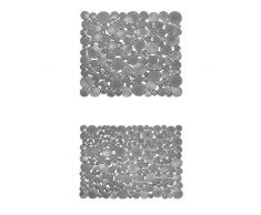 iDesign Spülbeckeneinlage, regulär große Spülbeckenmatte aus Kunststoff, schützende Spülmatte für Keramik- und Edelstahlbecken, grau + Spülbeckeneinlage, große Spülbeckenmatte aus Kunststoff