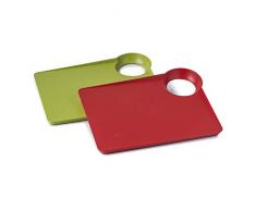 Zeal Schneidebrett mit rutschfester Unterseite, groß, 38,5 x 28,5 x 2,5 cm, Lindgrün Lime & Red 34cm