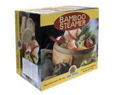 JADE TEMPLE 17263 Steamer-Set, Bambus 2 Körbe mit 1 Deckel,braun 26 x 17.5 x 26 cm