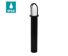 EGLO Außen-Stehlampe Paullo, 1 flammige Außenleuchte, Pollerleuchte aus verzinktem Stahl und Glas, Farbe: Schwarz, weiß, Fassung: E27, IP44
