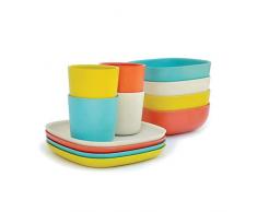 EKOBO Gusto Frühstücks-Set, 12-teilig, aus Bambus / Melamin, FSC-zertifiziert, BPA-frei, spülmaschinengeeignet