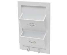 Duraline Post Halter Dekoratives Wandregal, MDF, Weiß, 32 x 8 x 49 cm