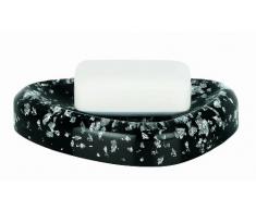 Spirella Seifenschale Steinoptik Dekorative Badausstattung Seifenablage Etna Maße: 15 x 11 x 3 cm - Schwarz Glitzer
