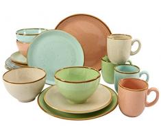 Creatable, 20100, Serie Rustica, 16 teilig Kombiservice, Stein, Mehrfarbig, 42 x 29.5 x 30.5 cm, Einheiten