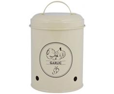 Esschert Design Vorratsdose Knoblauch aus Metall, 12,0 x 12,0 x 17,2 cm