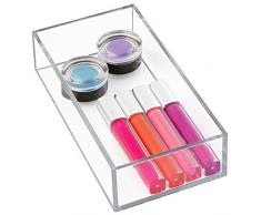 iDesign Aufbewahrungsbox für Bad, Küche oder Büro, kleine Schubladenbox aus BPA-freiem Kunststoff, stapelbarer Kosmetik Organizer für Schminke, durchsichtig, S: 10 cm x 20,3 cm