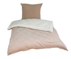 Kinzler B-10133/02 Mikrofaser-Fleece Wende-Bettwäsche Uni/Uni 80x80 + 135x200 cm, beige