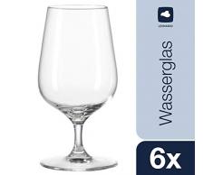 Leonardo Tivoli Wasserglas, 6-er Set, 300 ml, spülmaschinenfest, Teqton-Kristallglas, 020967