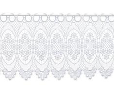 Plauener Spitze by Modespitze, Store Bistro Gardine Scheibengardine mit Stangendurchzug, hochwertige Stickerei, Höhe 30 cm, Breite 144 cm, Weiß