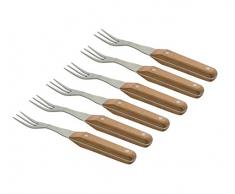 Berghoff Steakgabel, 6-teiliges Set, Edelstahl, Metall, 22 x 15.5 x 3 cm
