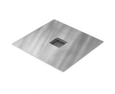 AMABIENTE - Designcandles Designcandles Classic Quadrat Kerzenleuchter CTE1, Edelstahl, 9 x 9 x 1 cm, Silber, 6-Einheiten