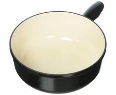 KUHN RIKON 32209 Induktion Eisenguss 24cm Fondue Caquelon, Gusseisen, Schwarz, 24 cm