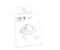 Herding Kleinkinder-Bettwäsche-Set, Sleeping Little Bear Wendemotiv, Bettbezug 100x135cm, Kopfkissenbezug 40x60cm, Baumwolle/Renforcé