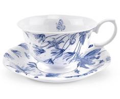 Portmeirion Tasse Botanic und Untertasse, blau