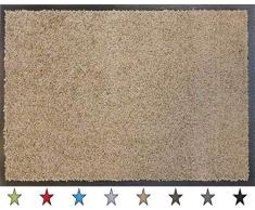 oKu-Tex Eco-Clean Schmutzfangmatte, Fußmatte, Läufer, rutschfest & waschbar, recycelt, für innen, taupe, 90 x 120 cm