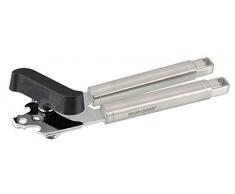 Fackelmann Dosenöffner VIA MONTENAPOLEONE, praktischer Konservenöffner aus Edelstahl, Universalöffner mit ergonomischem Griff (Farbe: Silber), Menge: 1 Stück