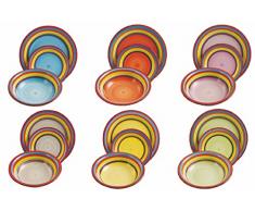 Villa d‘Este Home Tivoli Sombrero Tafelservice aus Steingut, Weiß, 18 Einheiten