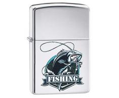 Zippo Perch Fishing Rod Design Feuerzeug, High Polish Chrome, One Size