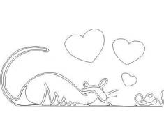 INDIGOS 4250380554648 Wandtattoo w049 Katze und Maus 120 x 58 cm, weiÃ