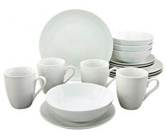 Creatable weiß, 20236, Serie CAMPO, Geschirrset, Kombiservice 16 teilig, Porzellan