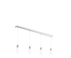 EGLO 94358 A+, Hängeleuchte, Stahl, Integriert, Chrom/ Transparent, 103 x 7 x 110 cm