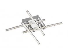 WOFI Deckenleuchte, Metall, Integriert, 26 W, Chrom, 52 x 52 x 7.5 cm
