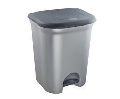 keeeper Treteimer mit 2 Abfallbehältern, 2x 11 l, Torge, Silber