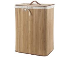 Compactor RAN5217 Faltbarerer, eckiger Wäschekorb Bambus, Durchmesser: 40 x 30 x 60 cm, abnehmbar, natur