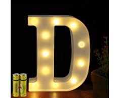 Funrui Markisen-LED-Lichterkette mit 26 Alphabet-Lichtern, beleuchtet, für Schlafzimmer, Nachtlicht, Hochzeit, Geburtstag, Party, Festival, Valentinstag, batteriebetrieben, Dekoration für Zuhause, Bar-Dekoration D