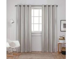 Exclusive Home Verdunkelungsvorhang Carling, isolierender, verdunkelnder Webvorhang mit Ösen, Korbgeflecht-Textur, 1 Paar, Polyester, vanille, 52x108