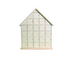 Artemio 44,5 x 35 x 7 cm Holz Haus Adventskalender zu dekorieren, beige