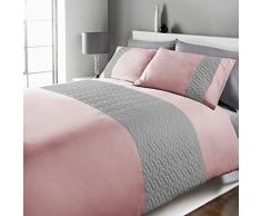 Brentfords Pinsonic Bettwäsche-Set, Blush Pink Grau, Doppelbett