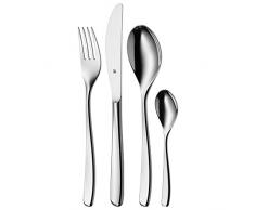 WMF Sinus Besteckset, 6 Personen, 24-teilig, Monobloc-Messer, Cromargan Edelstahl poliert, glänzend, spülmaschinengeeignet