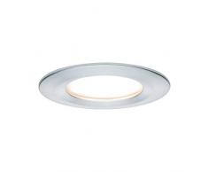 Paulmann Leuchten Paulmann 93896 LED Coin Flache Einbaustrahler Slim Deckenspot rund 6,8W Einbaulicht IP44 spritzwassergeschützt Einbauleuchte, Aluminium, 6.8 W, Alu gedreht
