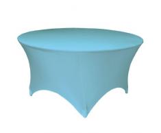 La Leinen rund Spandex Tischdecke, hellblau, 139 x 66 x 0.6 cm