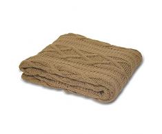 Überwurf Aran - Strick - Beigebraun - 140 x 190 cm