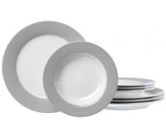 Ritzenhoff & Breker Tafelservice Doppio, 8-teilig, Porzellangeschirr, Grau