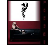 INDIGOS 4052166032032 Wandtattoo w155 Drache, Feuer, Fantasy Wandaufkleber 120 x 48 cm, silber