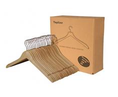 Topline Kleiderbügel aus Holz, klassisch, 20 Stück Eiche