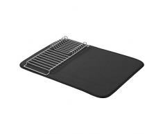 AmazonBasics – Abtropfgestell, 47,7 x 60,9 cm, Schwarz/Nickelfarben, mit 2 Matten