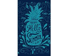 DHESTIA HOME DhestiaHome Pine Strandtuch, Velours, Jacquard-Baumwolle, 100 x 170 cm, Ananas Azulin