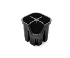 Addis Besteck Küchenutensilien Abtropfkorb mit 4 Fächern, Plastik, Schwarz, 14 x 14 x 13 cm