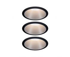 Paulmann 93408 LED Einbauleuchte Cole rund incl. 3x6,5 Watt dimmbar Einbaustrahler Schwarz, Silber Einbaulampe Kunststoff, Alu Zink Deckenspot 2700 K, 19.5 W, 3er-Set