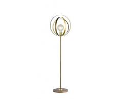 WOFI Innenleuchte, Wohnraum, Standleuchte, Stehleuchte, Leuchte, Stehlampe, Lampe, Messing, antikbraun, Metall, 20 W, Braunfarbig