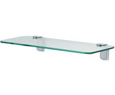 Spirella Wand-Glasablage Max Light Badezimmerablage Ablage Wandablage für das Badezimmer aus Glas und Edelstahl 40cm - zum kleben und bohren