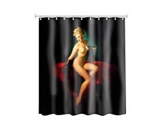 Sexy Retro Pin Up Lady anpassen Wasserdicht Polyester Duschvorhang aus Stoff, 167,6 x 182,9 cm